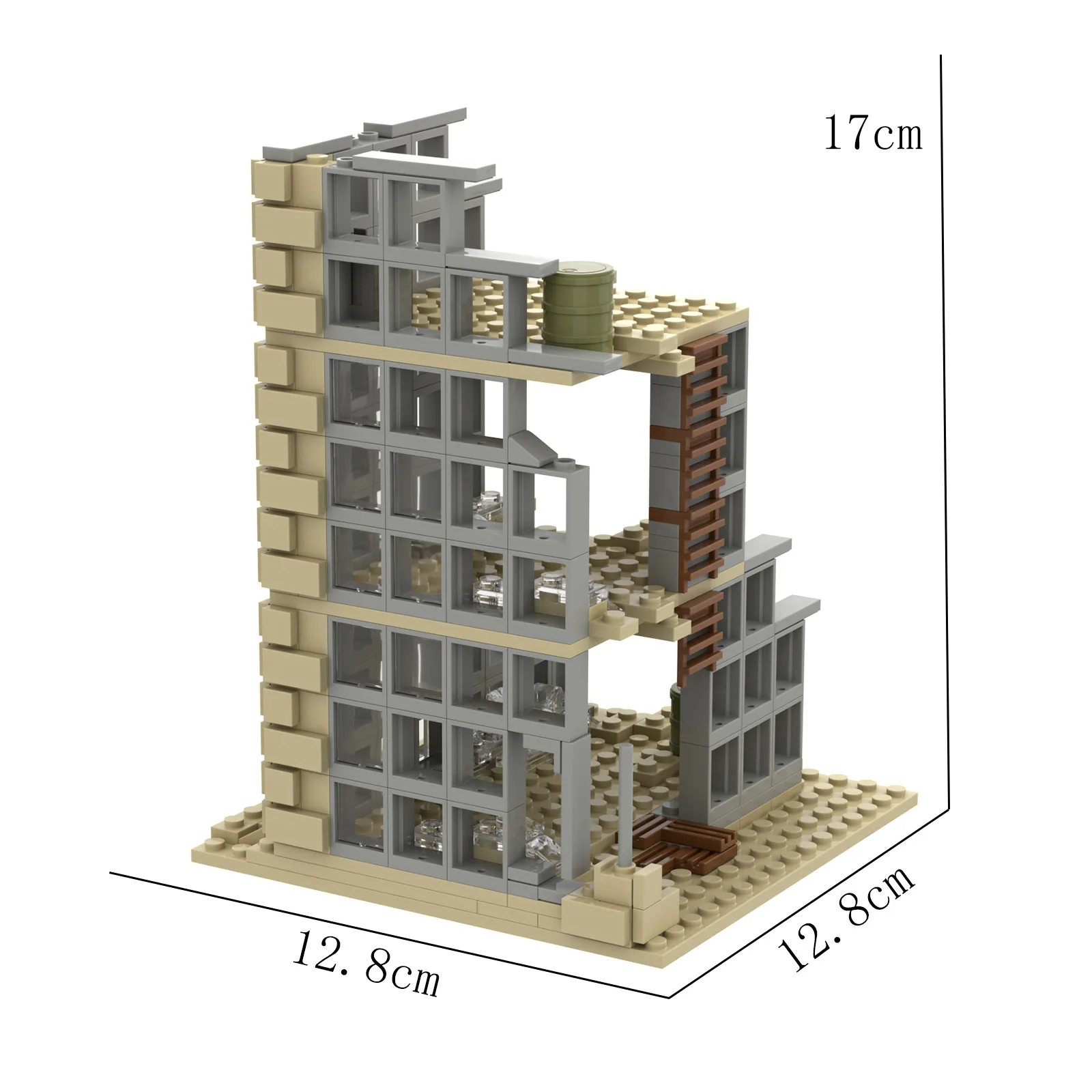 Segunda guerra mundial militar moc pequenas ruinas base de treinamento militar diy acessórios blocos de construção tijolos brinquedos natal crianças presentes