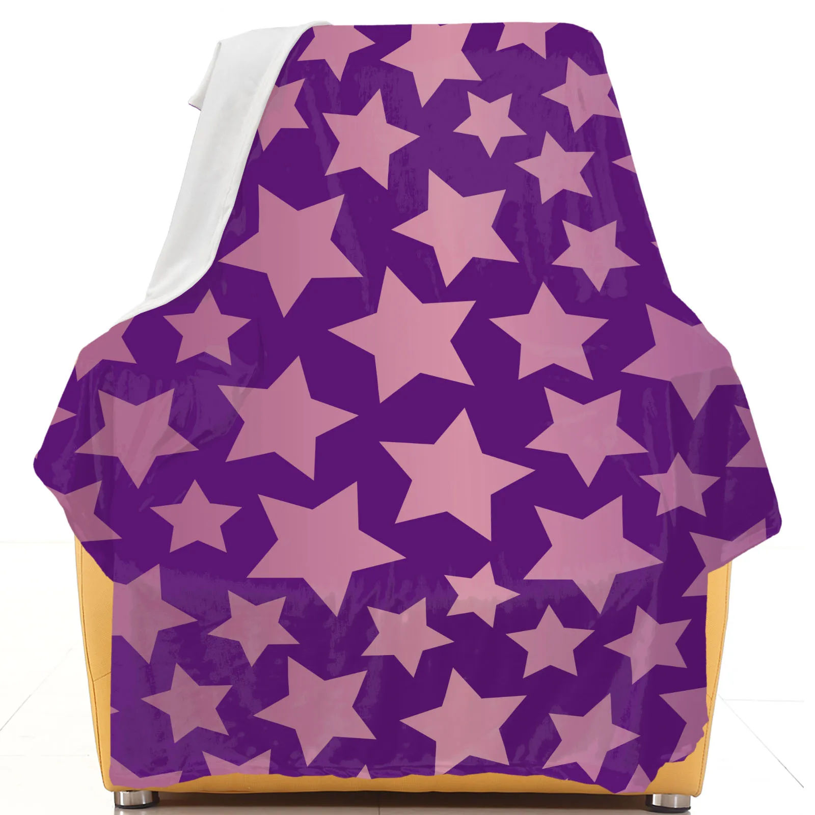 

Purple Stars Thin Blanket Cooling Bed Throw Blanket Breathable Lightweight Quilt Couch Sofa Pentagram decor Pink Black