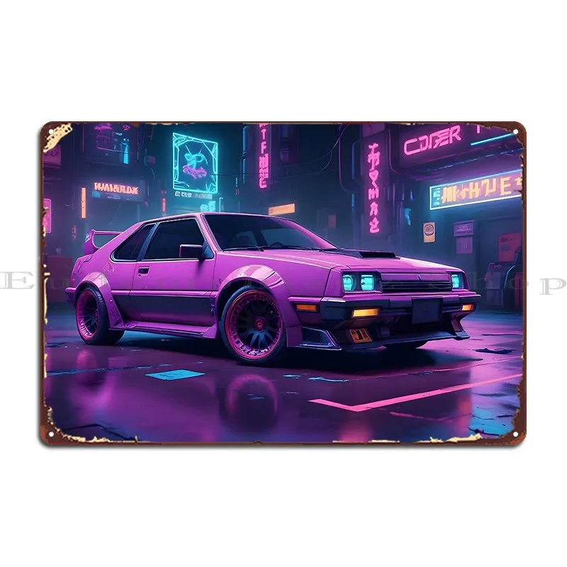 Cyberpunk Hot Hatchback Metal Plaque Poster Iron Club Wall Decor Create Wall Cave Tin Sign Poster