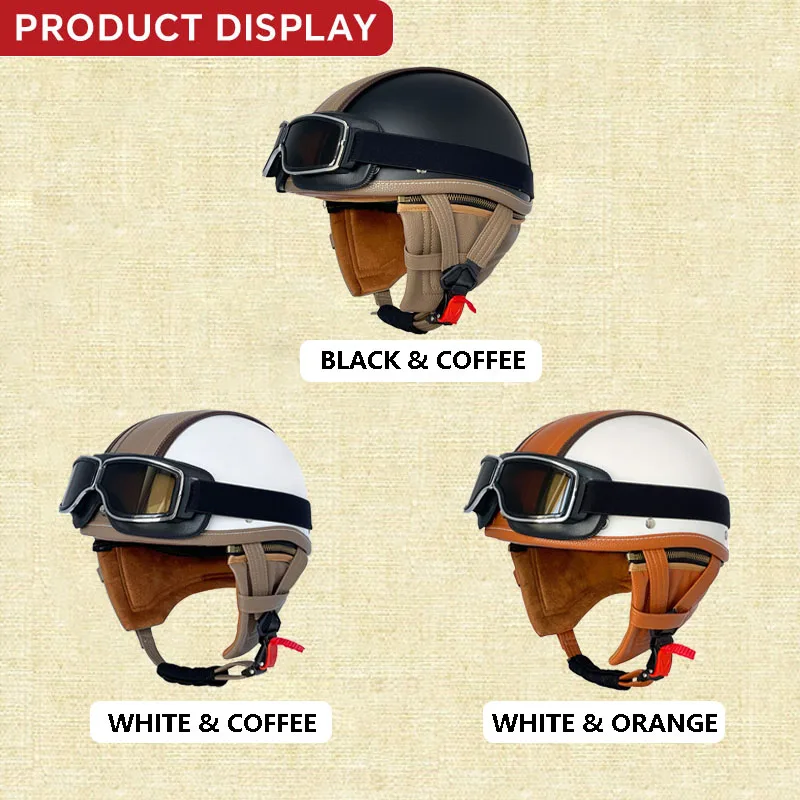 Motorcycle Half Face Helmets Capacete De Moto Crash Headpiece Open Half Face Helmet DOT Certified Motorcycle Half Helmets