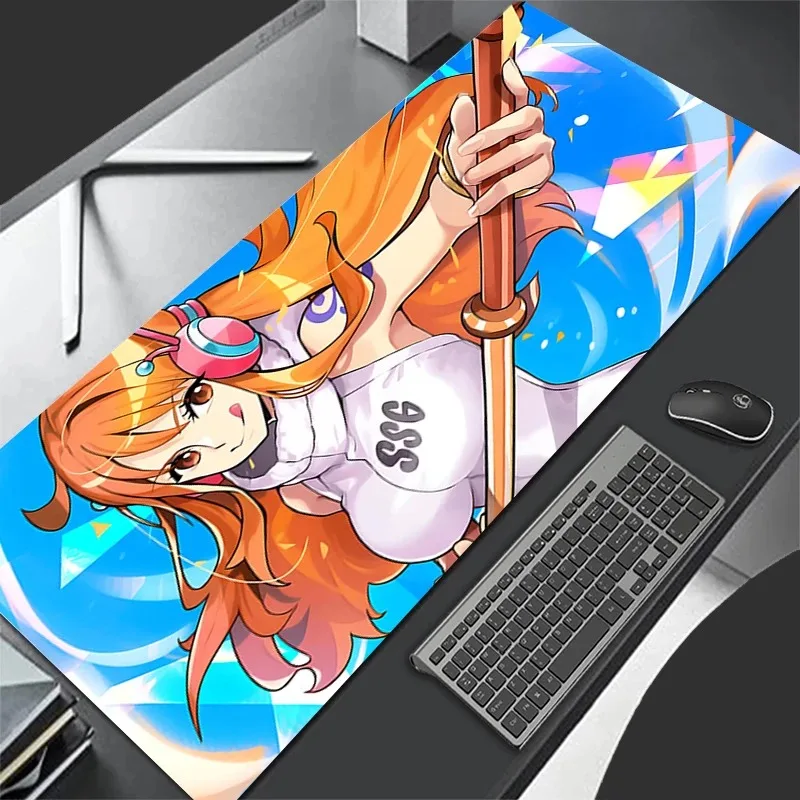Japan Anime Sexy Girl Tastaturunterlage PC Kawaii Gamer Schreibtischunterlage Groß O-One P-One Nami Schreibtischmatte Laptop Rutschfeste Mausunterlage