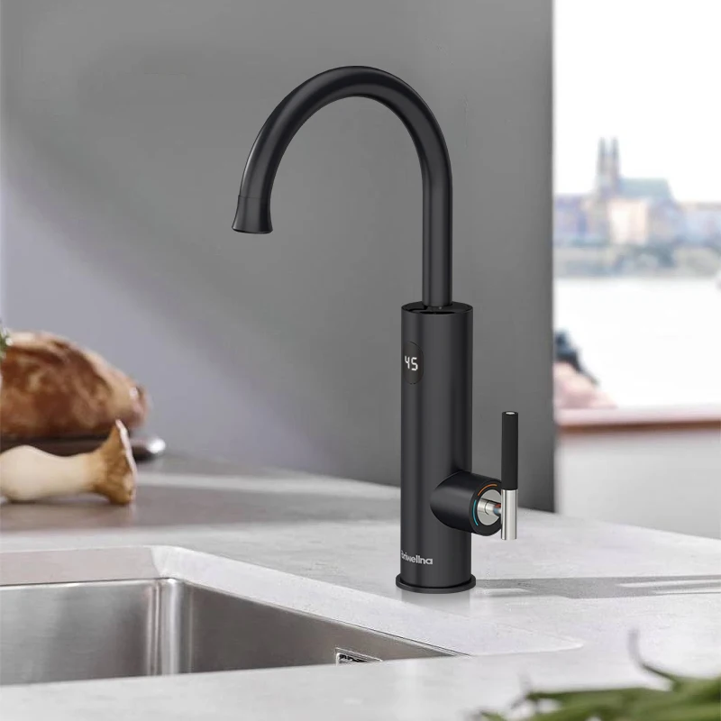 

3200W Electric Water Heater 220V Flowing Heater Kitchen Faucet 2 in 1 Tap Tankless Water Heating Mixer Electric Geyser