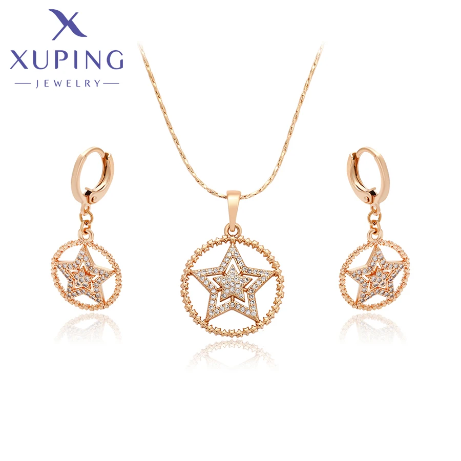 

Xuping Jewelry Earring and Necklace Charm Star Shaped Jewellery Set Gold Plated for Women Wedding Gifts X000814521