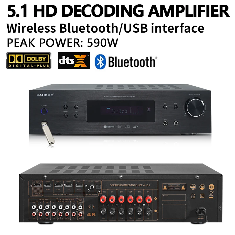 5.1 Inbouw thuisbioscoopsysteem HD digitale versterker Surround Sound Wandgemonteerd onzichtbaar thuisbioscoopsysteem