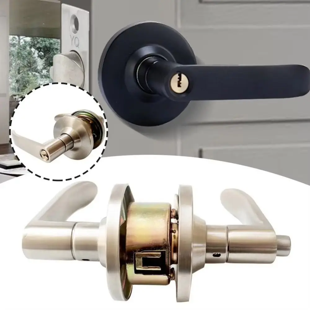 1Set New Three-Pole Spherical Knob Lock Aluminum Alloy 25-45mm Door Handle Lock Entry Sliding with 3 Keys Keyed Locks