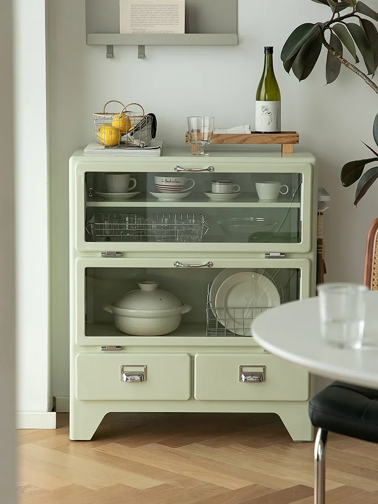 خزانة معدنية قديمة، خزانة حديدية، درج غرفة المعيشة المنزلية، خزانة عرض زجاجية #4