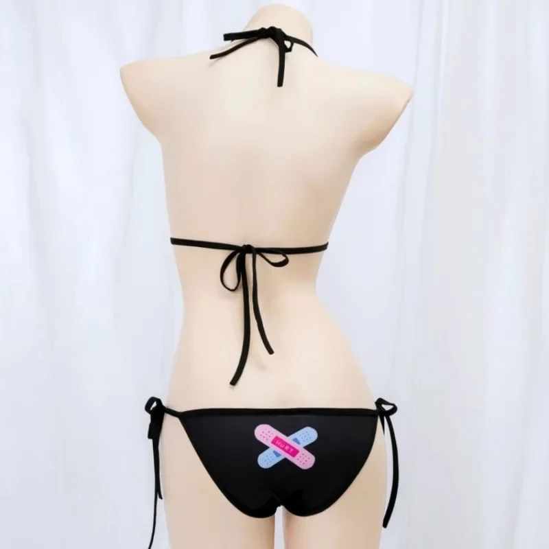 Lolita Anime Girls Band Aid Sexy Cosplay Costumes Bikini Set Women Black Bandage Tops Underwear Swimsuit Polyester Lingerie Gift view 6