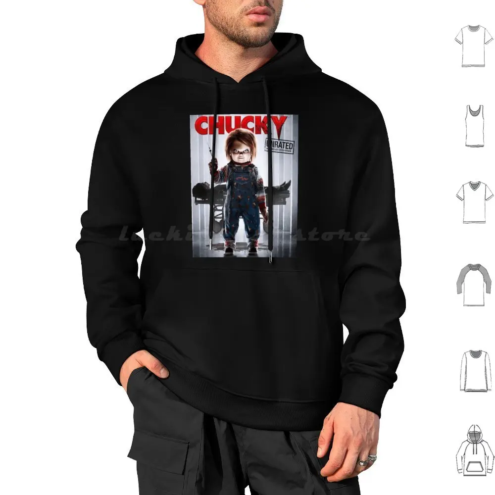 Chucky Hoodie cotton Long Sleeve Chucky Halloween Childs Play Horror Movie Movies Horror Scary Movie 90s Cult Killer Blood