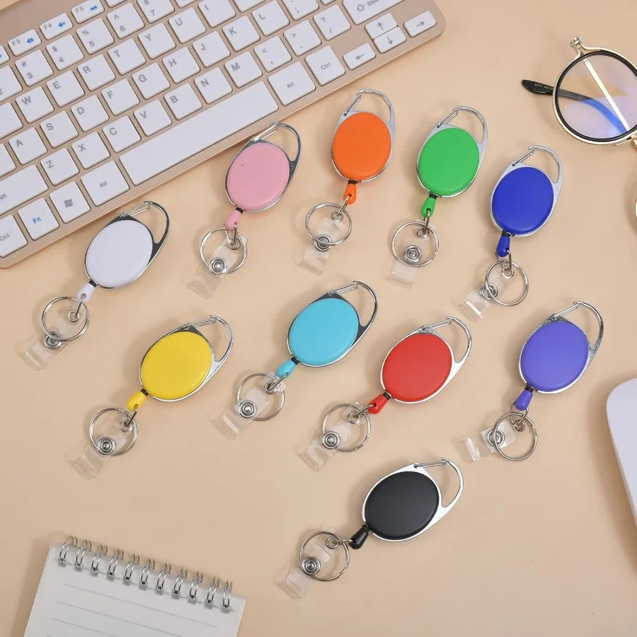 أسود قابل للسحب مع مشبك لحاملي بطاقات الهوية، حبل نايلون متين قابل للسحب #5