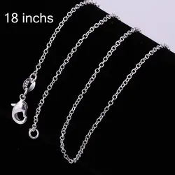 Fashion 925 Sterling Silver 16-30 Inches Simple Link Chain Necklace For Women Men Charm Wedding Jewelry Accessories Wholesale