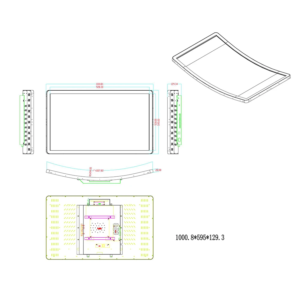 New Design 300cd/㎡ C Shape Brightness 43 Inch Curved Touch Screen Curved Screen Touch Integrated Machine Digital Screens