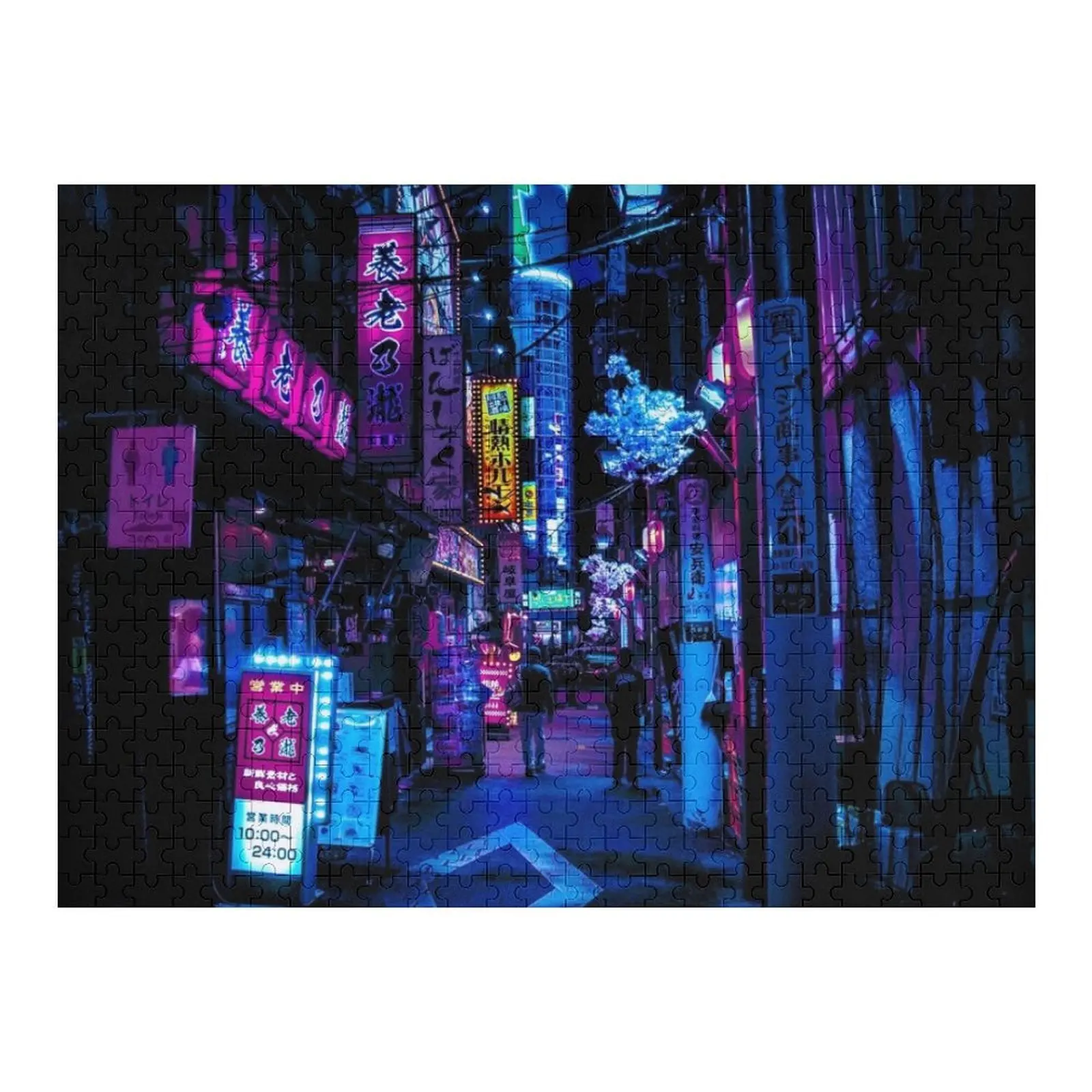 

Синий пазл Tokyo Alleys, персонализированный с фотографией, деревянный пазл на заказ