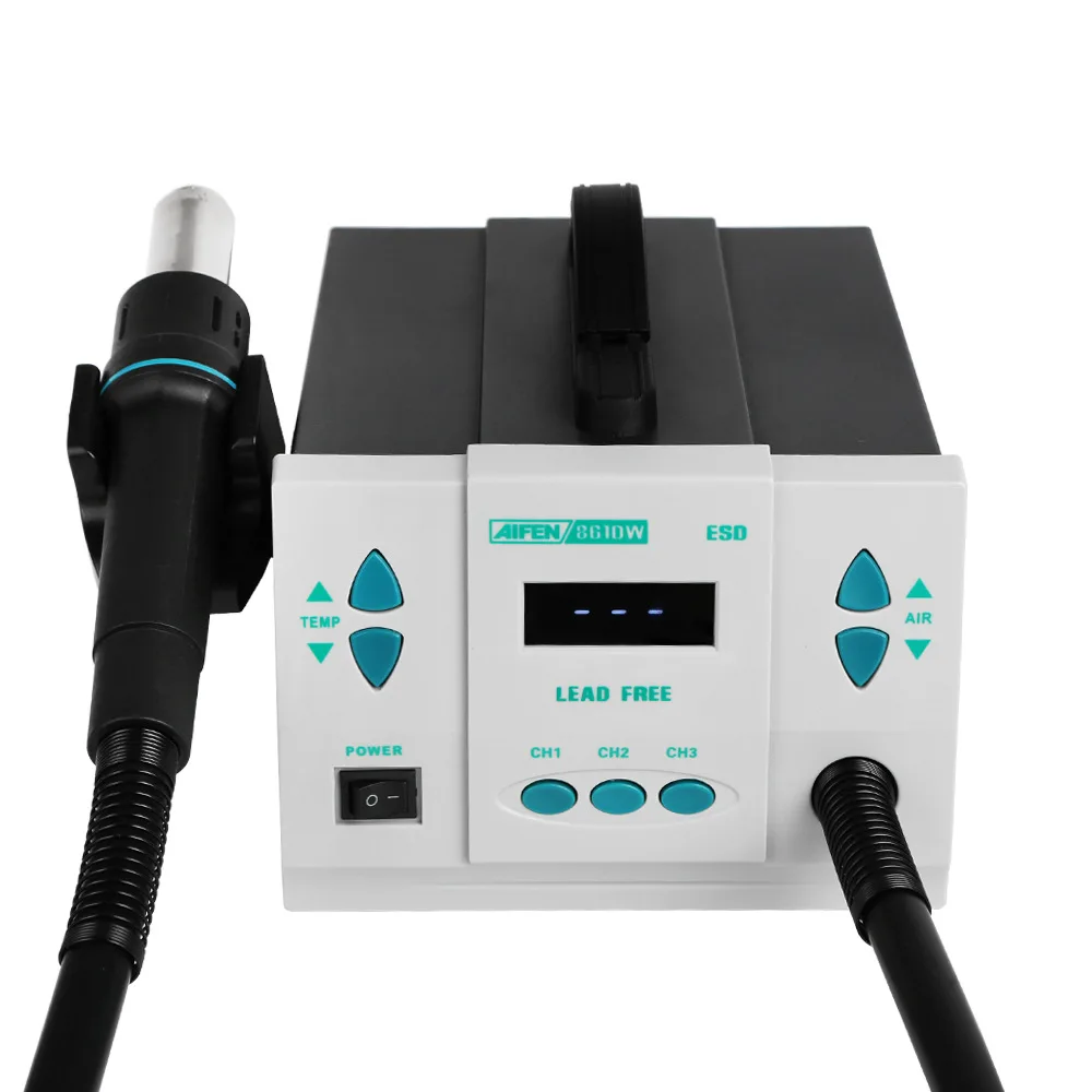 

Original 1000W QUICK 861DW Heat Gun Lead Free Hot Air Soldering Station Microcomputer Temperature Rework With Nozzle