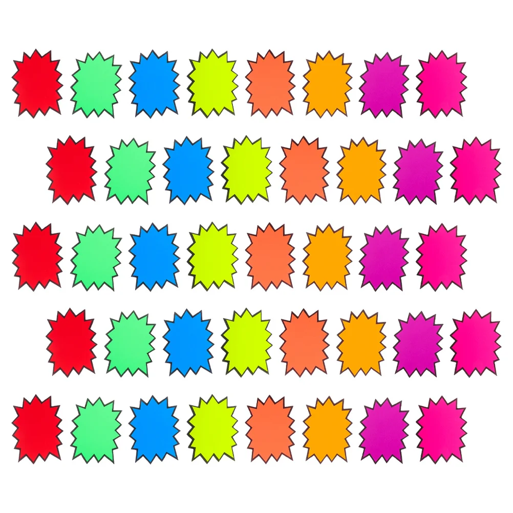 

160Pcs Burst Sale Tags Fluorescent 8 Colors Retail Price Labels Yard Advertising Paper Jewelry Tags for Pricing