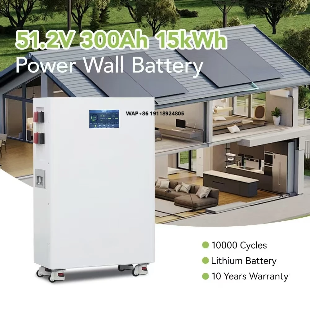 51.2V 300Ah/314Ah 15kWh Solar Lithium Ion Lifepo4 Battery IP65 Stackable Floor-Mounted Home Energy Storage System