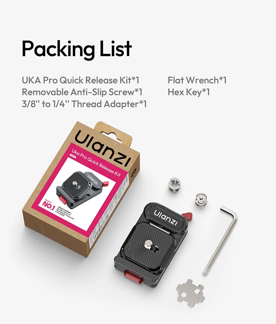 Ulanzi UKA12 UKA Pro Schnellwechsel-Kit Doppelte Verriegelungsplatte für Kamera mit Arca-Swiss-Basis für Kamera-Slider-Stabilisator – Detail 13
