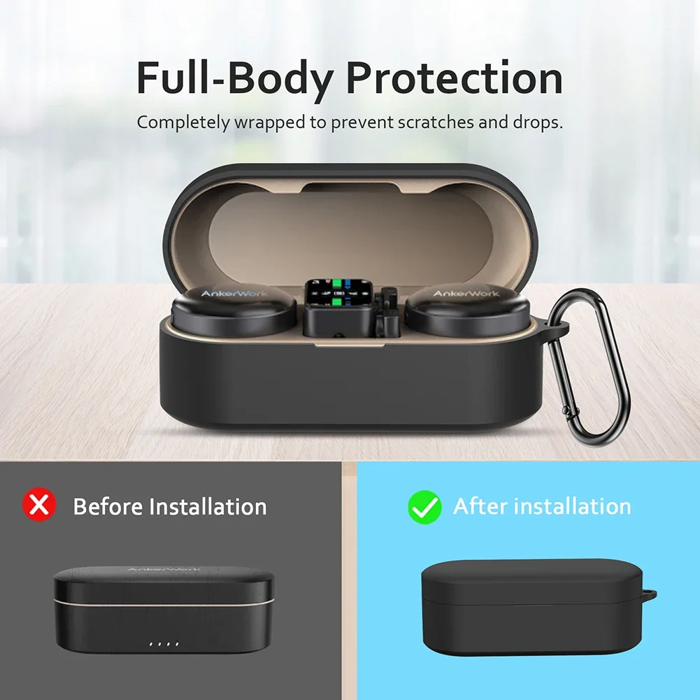 

Silicone Protective Case Dustproof/Anti fall measures Cover Suitable for AnkerWork M650 Wireless Lavalier Microphone Perfect fit