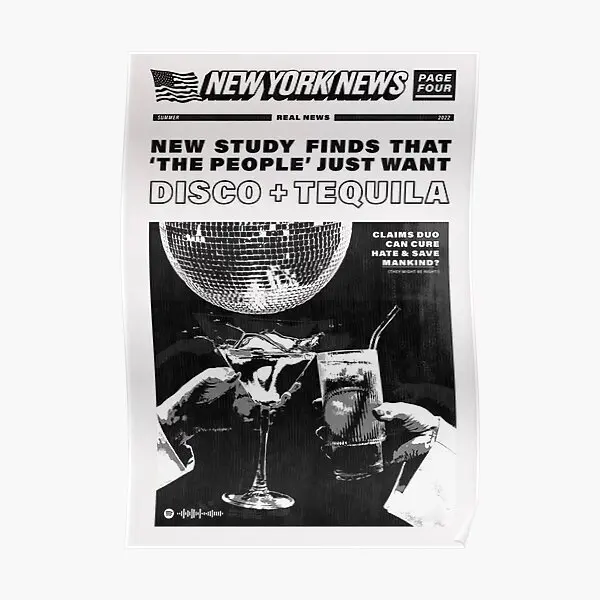 Vintage Disco Tequila  Poster Modern Mural Art Picture Print Vintage Home Painting Wall Decor Room Decoration Funny No Frame