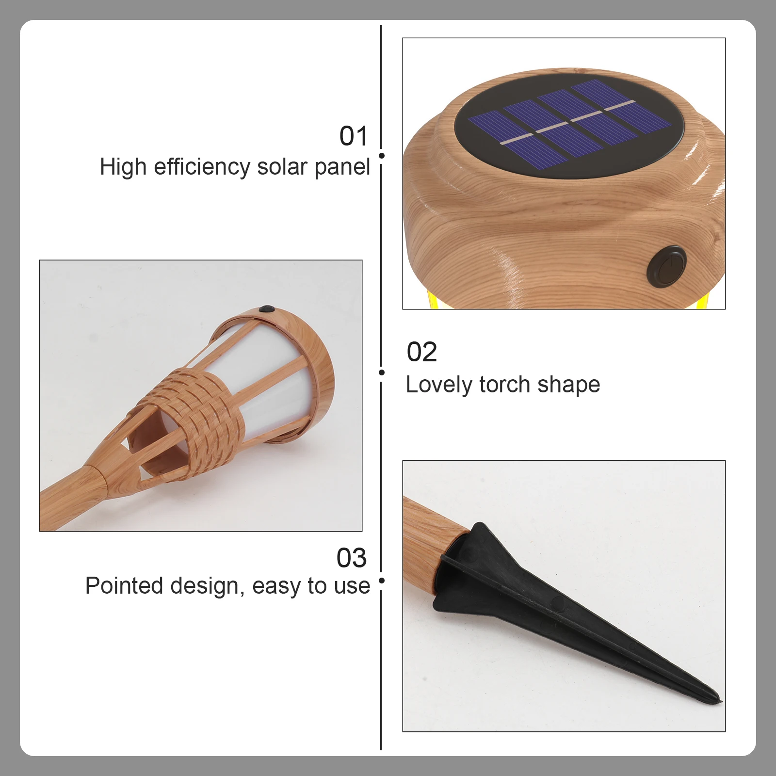 

1pc Simulated Bamboo Torch Lamp Solar Resin Outdoor Garden Yard Decorative Lighting Tool Gift Landscape Ornament Solar Lighting