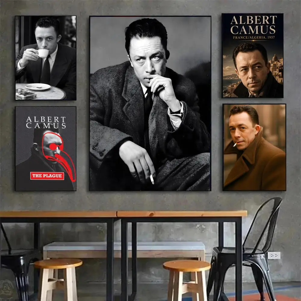 Philosophical Existential A-Albert Camus Poster Painting Wall Art Mural for Living Room Home Decor and Gifts