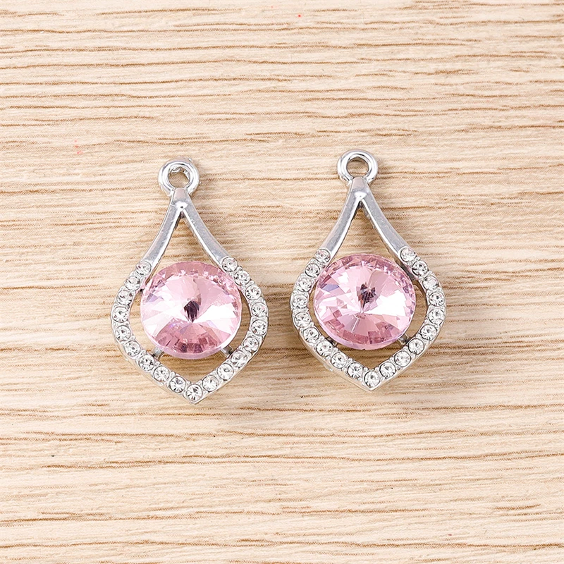 10 Stück 16 x 26 mm elegante Kristall-Wassertropfen-Charms-Anhänger für Schmuckherstellung, Tropfen-Ohrringe, Halsketten, Armbänder, DIY-Bastelbedarf – Detail 4