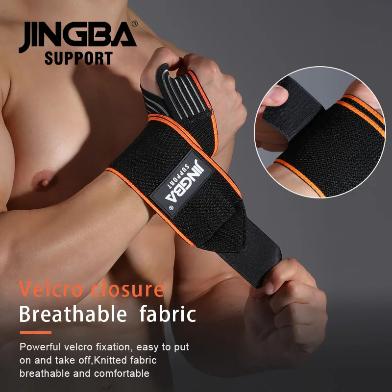 Fitness Wrist Wraps Weight Lifting Gym Wrist Straps Cross Training Padded Thumb Brace Strap Power Hand Support Bar Wristband