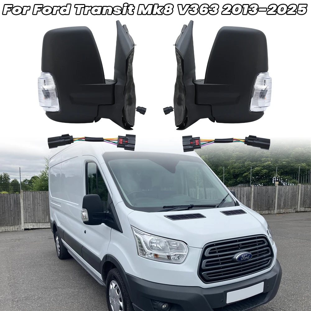6 Pin Yan Ayna Düzeneği Ford Transit 150 250 350 V363 2013-2025 Euro Versiyonu Doku Siyah Kısa Kol Ayna Aksesuarları