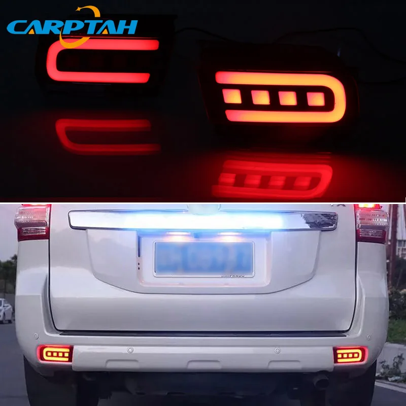 

2PCS For Toyota Land Cruise Prado 150 FJ150 LED Rear Fog Lamp Car LED Bumper Light Brake Light Turn Signal Indicator Reflector