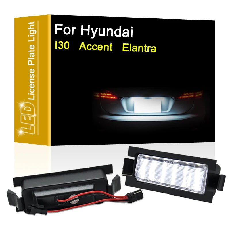 Lámpara LED para matrícula, luz blanca de 12V para Hyundai I30 11-19 Accent 11-17 Elantra GT Hatchback 13-17