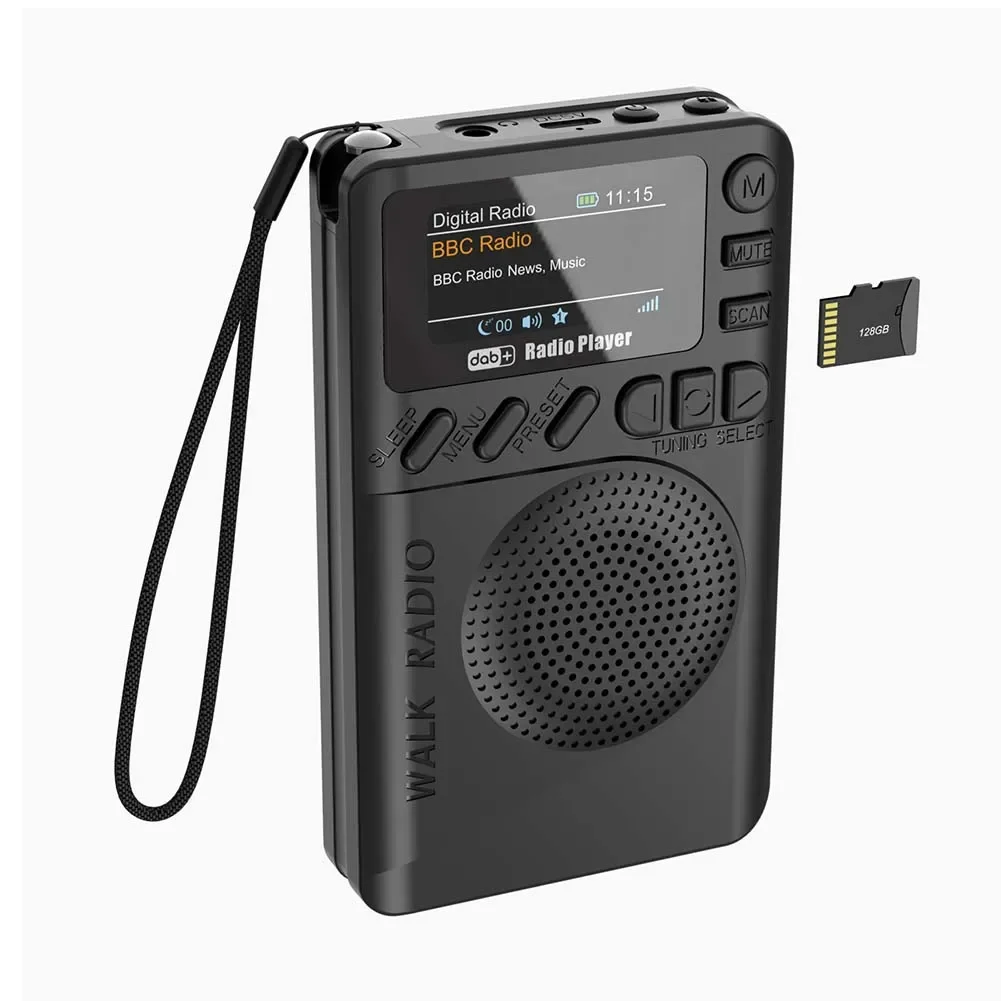 Wiederaufladbares tragbares Radio Mini DAB FM Digitalradio BT5.0 Farbbildschirm Taschenradio MP3-Wiedergabelautsprecher für Outdoor-Camping