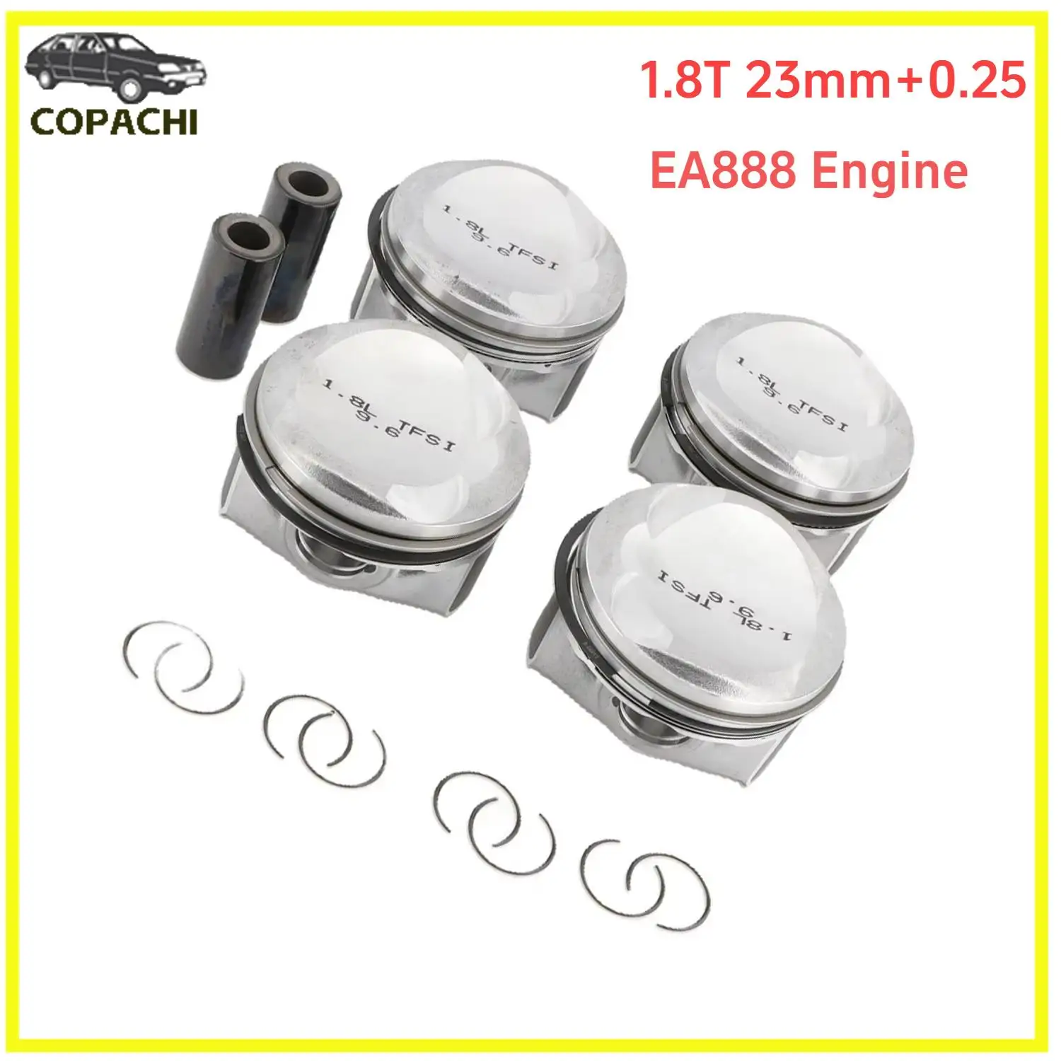 4pcs EA888 Engine Piston&Ring Set 23mm+0.25 For Audi A3 A4 A5 VW Passat Tiguan GTI 1.8T TSI Car Accessories Parts