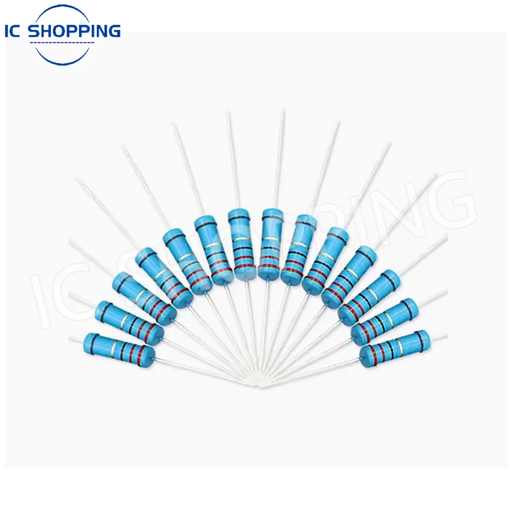 20PCS 2W metal film resistor 1% five-color ring power resistor 0.1~1M 2 4.7 10R 47 100 220 360 470 1K 2.2K 10K 22K 4.7K 100K Ohm