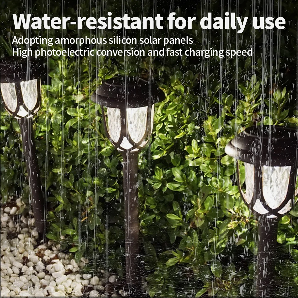 LED Solar Courtyard Lamp Outdoor Waterproof Lawn Lights Solar Garden Paths Lane Landscape Lighting Decorative Lights Bright Lawn view 6