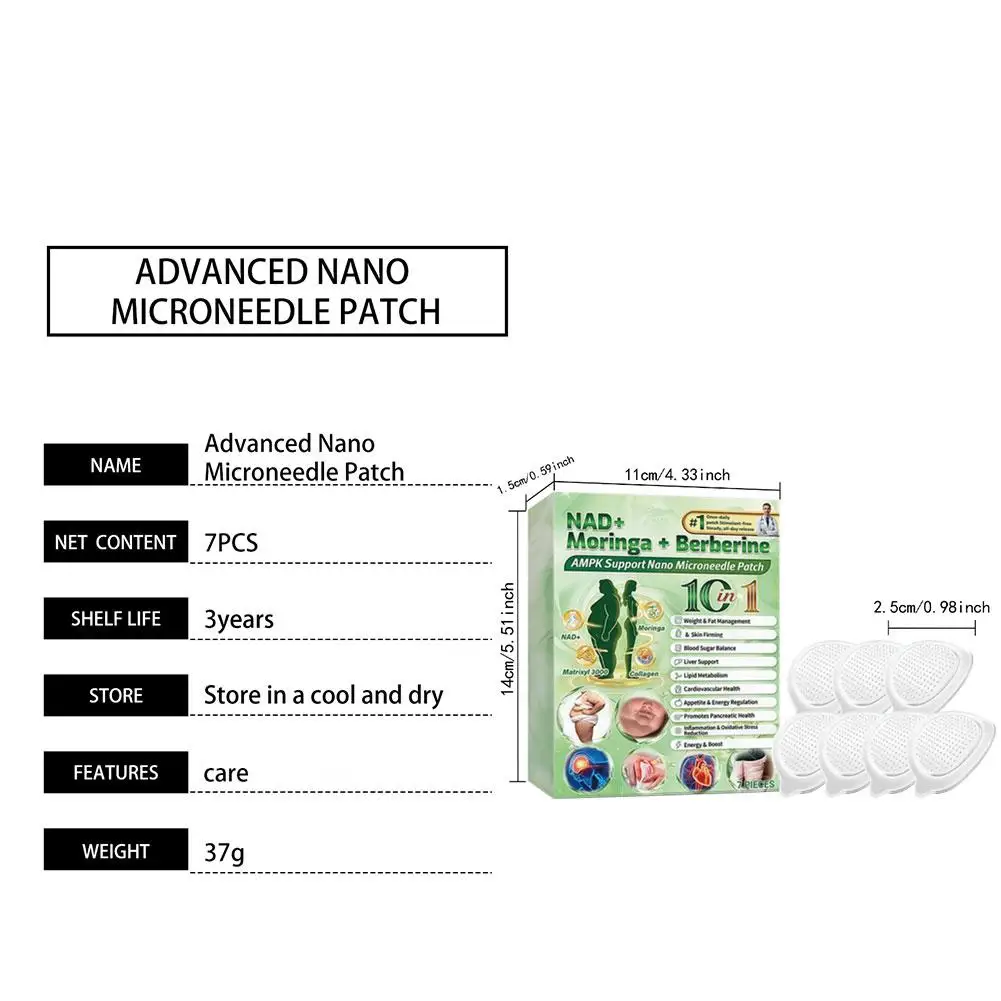 1-20PCS 10-in-1 Berberine x NAD+ Weight Management Assistance Patch Easy To Use Body Weight Loss Sticker Unisex Body Care Patch - view 6