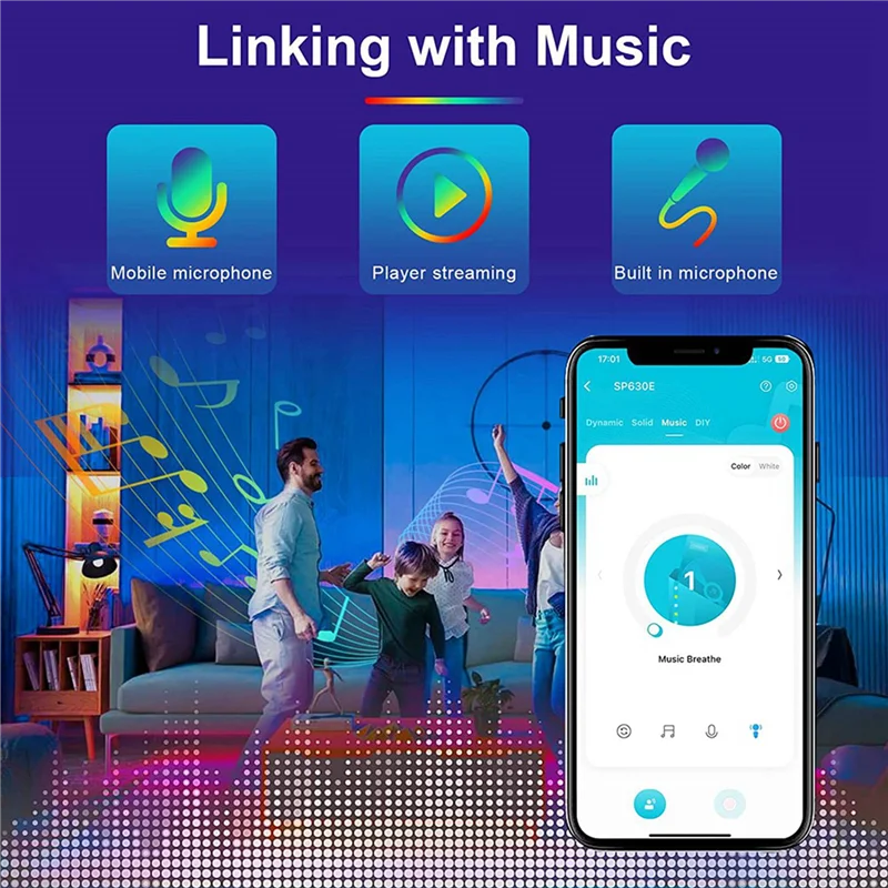 A08M-2X SP630E Bluetooth LED Controller Support PWM Single Color CCT RGB RGBW RGBCCT And SPI TTL IC Chip LED Strip Light