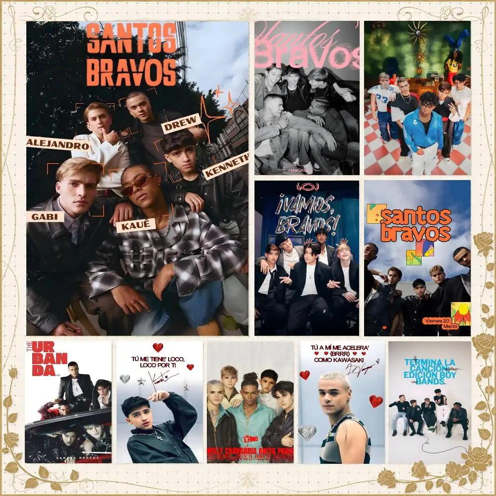 Group S-Santos Bravos Latin Boy Band Poster Wall Art Bedroom Living Room Dorm Bar Cafe Gym Studio Home Decor Gifts