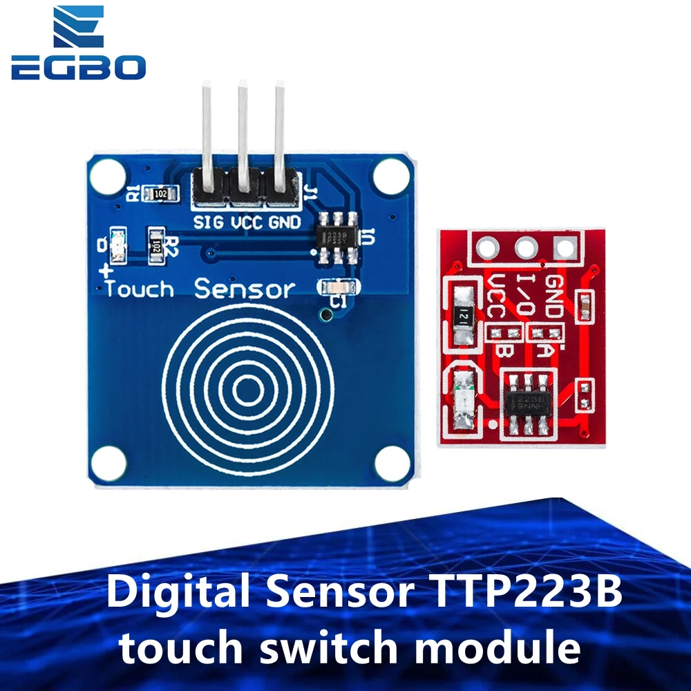 1~5PCS EGBO Digital Sensor TTP223B Module touch switch modules Capacitive Touch Switch for Arduin blue/We are the manufacturer