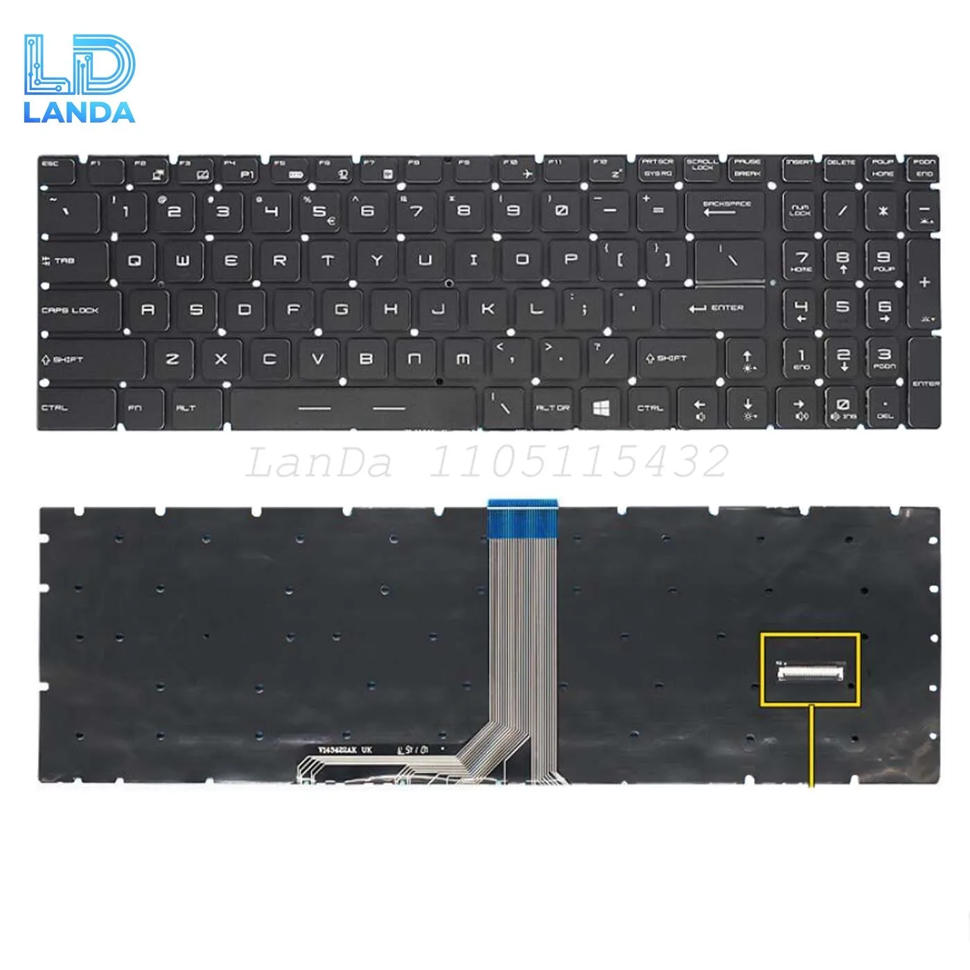 

Клавиатура для ноутбука MSI GE63 7RC 7RD GE73VR 7RE 7RF Raider Black US RGB с подсветкой