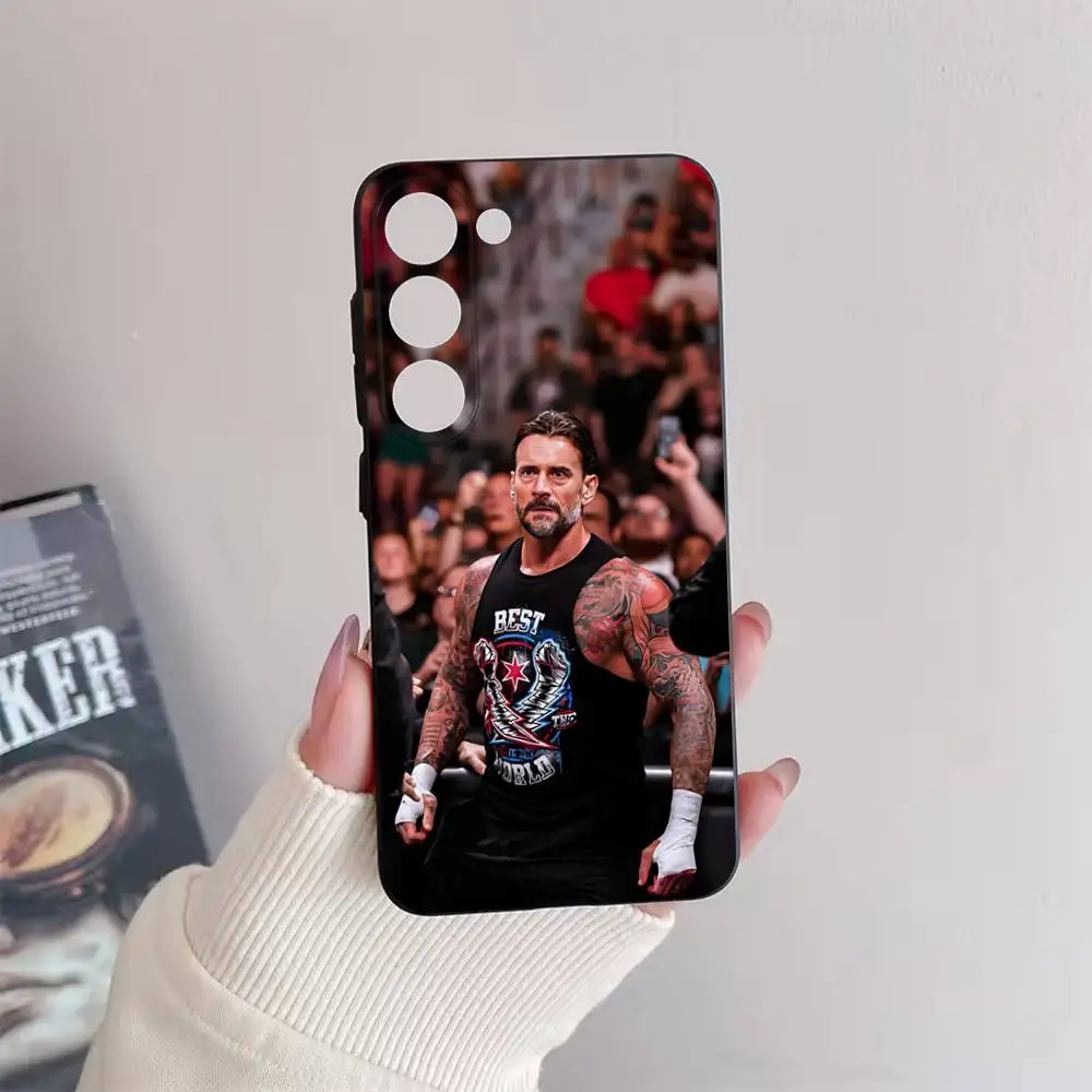 WWE CM P-Punk Capa de telefone para Samsung Galaxy A73,72,51,53,52,71,22,5G,Note,J7,8,9 Capa preta macia