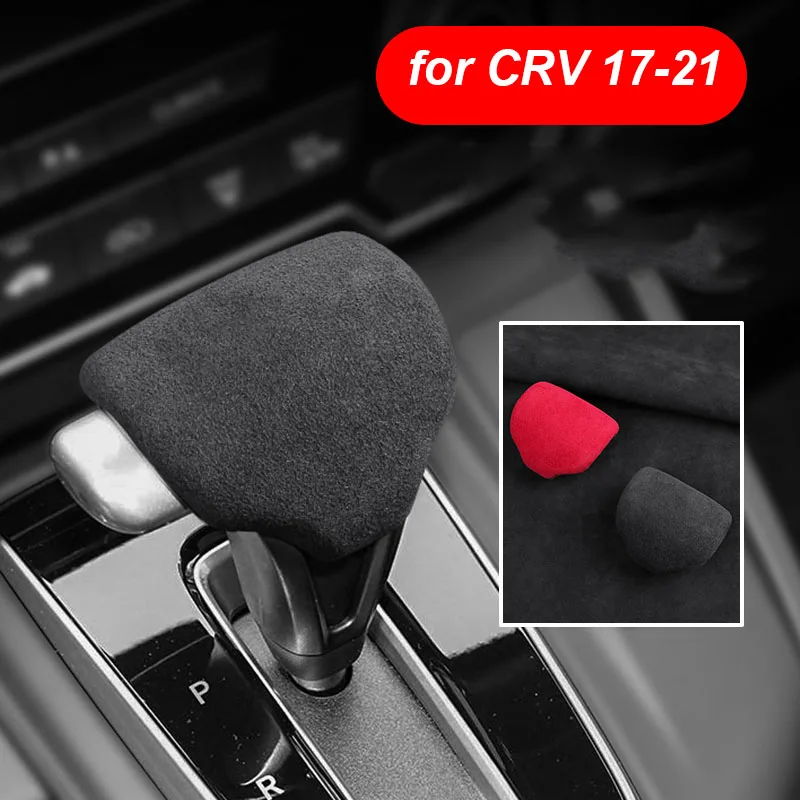 

Italian Suede Leather Car Gears Shift Knob Cover Mat Fit for Honda CRV CR V URV 2017 2018 2019 2020 2021 ABS Carbon Fiber