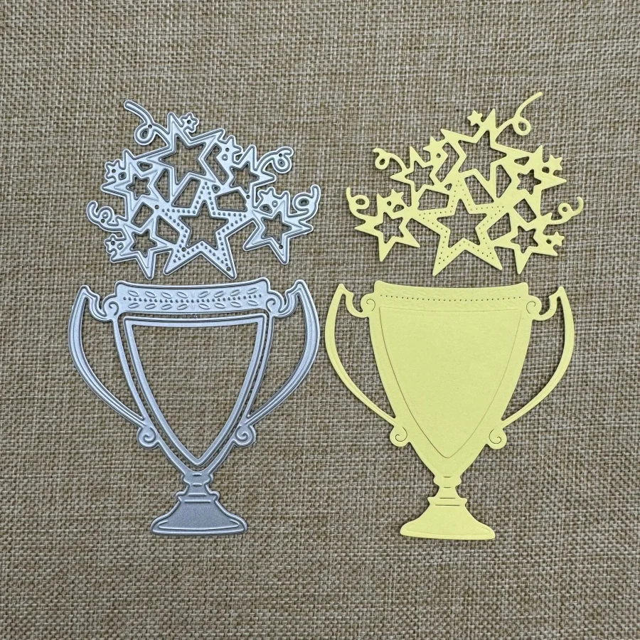 Mit Stern besetzte Trophäe, Metall-Stanzformen, Form, Stempel, Serie, Sammelalbum, Papier, Basteln, Messerform, Schablonen, Fotoalben