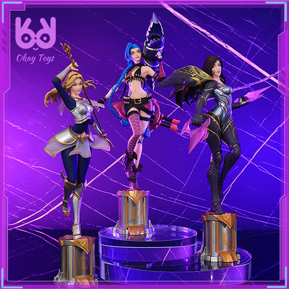 22cm League Of Legends Anime Figurine Luxanna Crownguard Lux Kaisa Jinx Action Figure Tiktok Hot Halloween Chrismas Gift