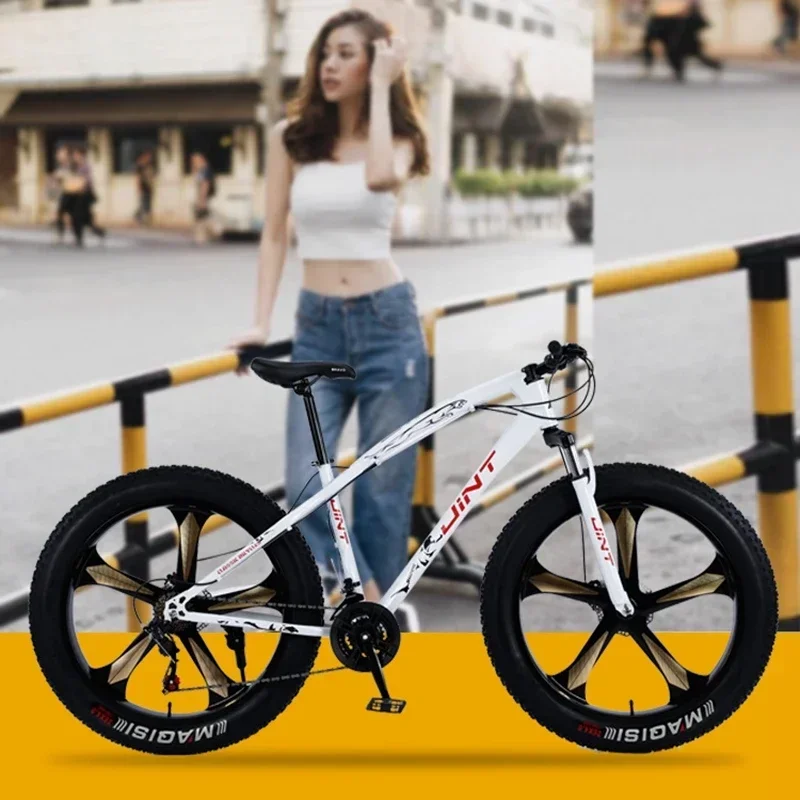 26 inch MTB snow and beach big tire Bicycle 4.0 fat tires Mountain Bike 27 speed Fatbike dual disc brake Cross Country bicicleta