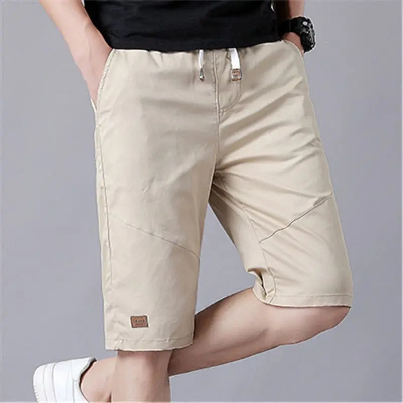 Zomer Heren Losse Korte Broek Koreaanse Streetwear Mode Dunne Elastische Taille Rechte 5 Punten Casual Erwt Groen Strand Ijs Korte Broek