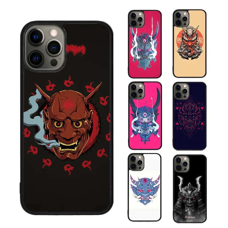 Japanese Oni Hannya Demon Mask Phone Case For iPhone SE2020 15 16 14 13 12 11 Pro Max Coque 8 PLUS 7 mini mobile fundas cover