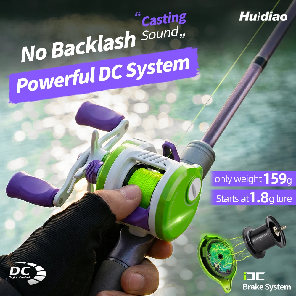 Huidiao TRAILSEEKER DC – ultralekka kołowrotka do wędkowania z technologią BFS, bez luzu, 5+1 łożyska, idealna do precyzyjnego łowienia przy użyciu przynęt.