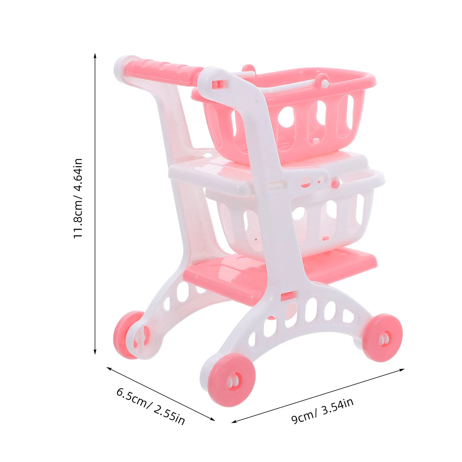 8 stuks miniatuur supermarkt winkelwagentjes dubbellaags kruidenier handkar lichtgewicht fantasiespel binnen buiten
