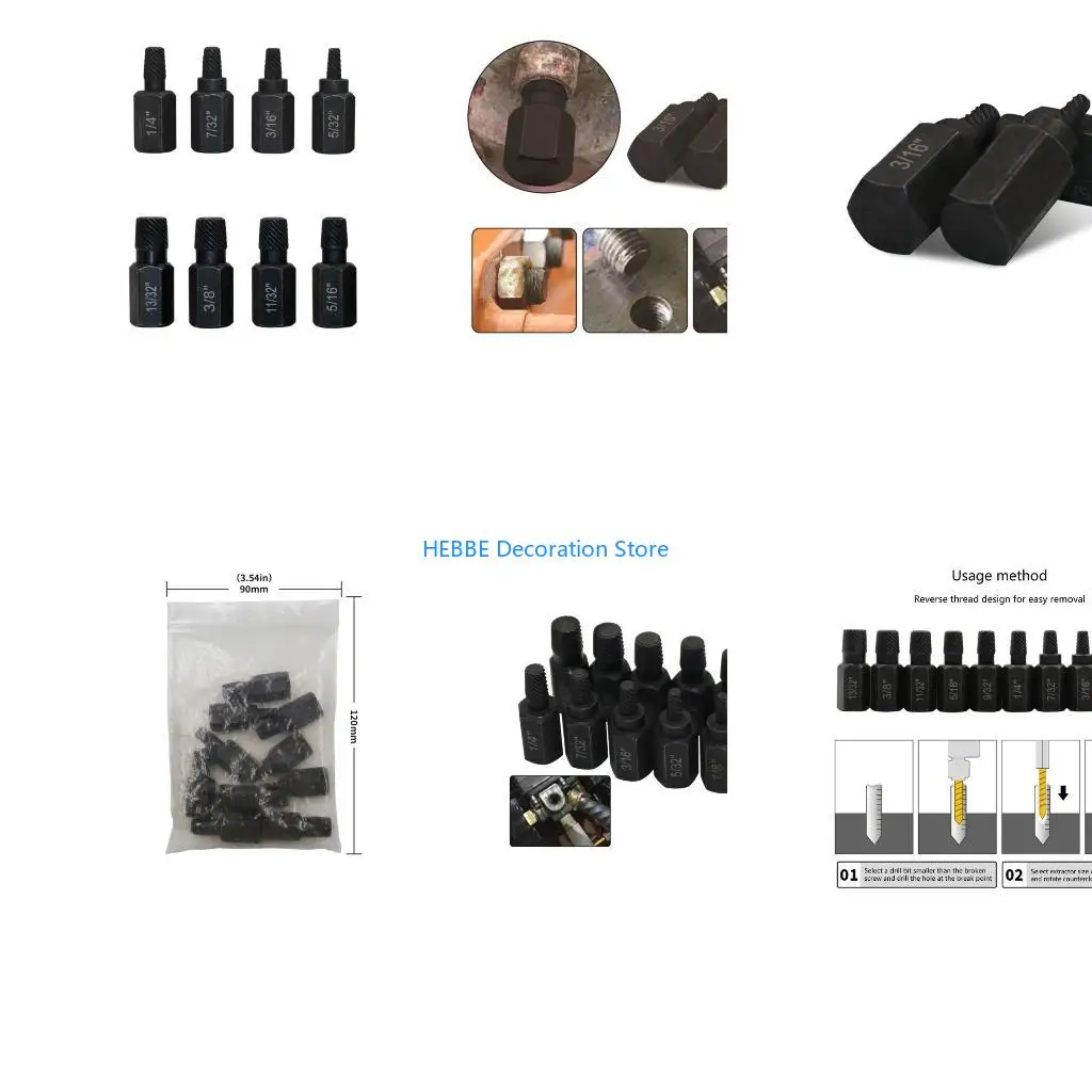 

B0KC Screw Extractor for Removing Broken Screws, Bolts, Studs, Fittings,Easy Out