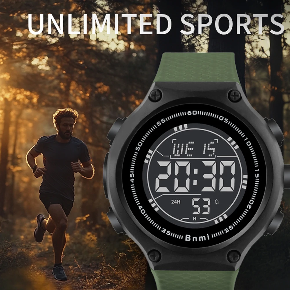 Новые модные мужские спортивные цифровые часы, роскошные уличные водонепроницаемые военные светящиеся электронные часы для мужчин-подростков, студентов
