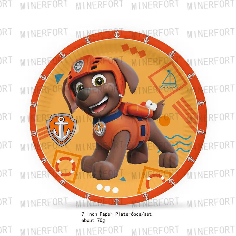 Paw Patrol Dogs Zuma Theme Birthday Party Decoration Supplies Paper Cup Plate Sticker Background Baby Shower Balloon Kids Favors